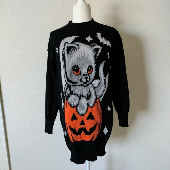 Modcloth Sweaters - Black Halloween Cat Sweater